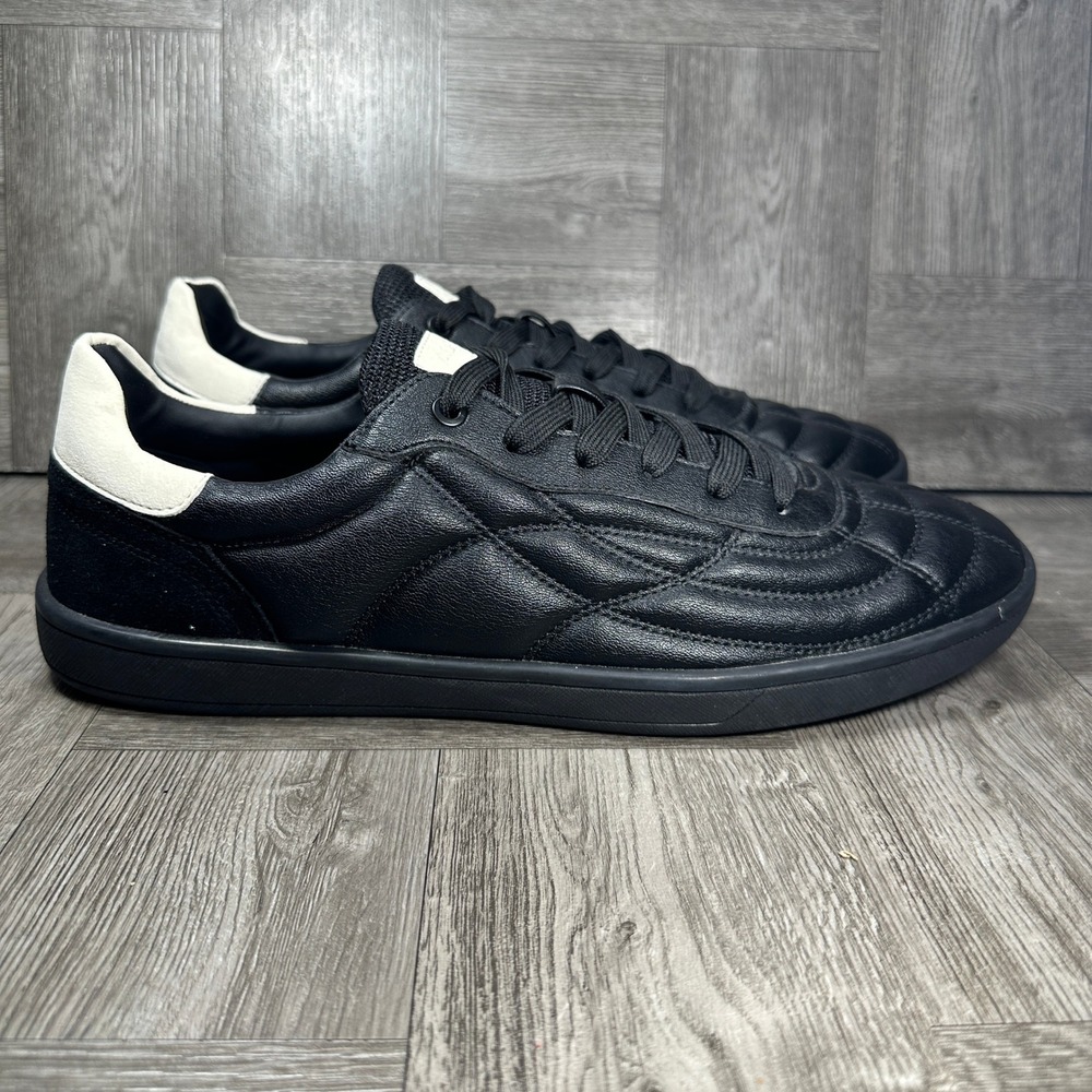 Aldo Quilted Leather Sneakers Mens 12 Black Low Top Casual Streetwear NEW